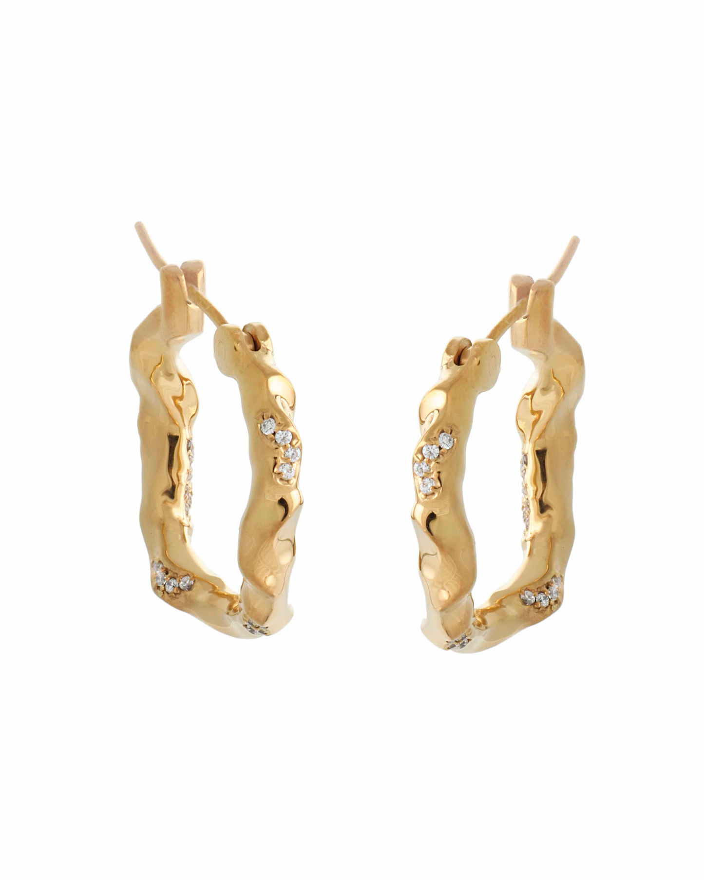 Wave pavé earrings