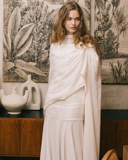 Sintra Two-Piece Cape Gown