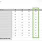 A sizing chart table from The Muse Collective showing measurements in centimeters for sizes 34 through 44, with a green highlight around the 40 column.